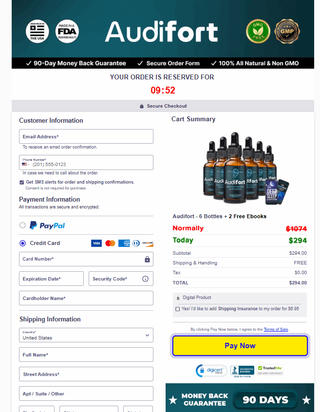 Audifort-checkout-page